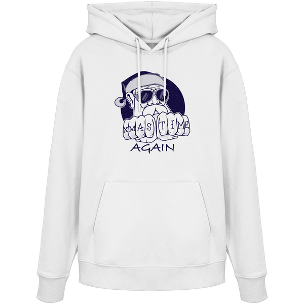 Weihnachts-Hoodie Cool Santa • Xmas Time Again • Bio-Kapuzenpullover Unisex