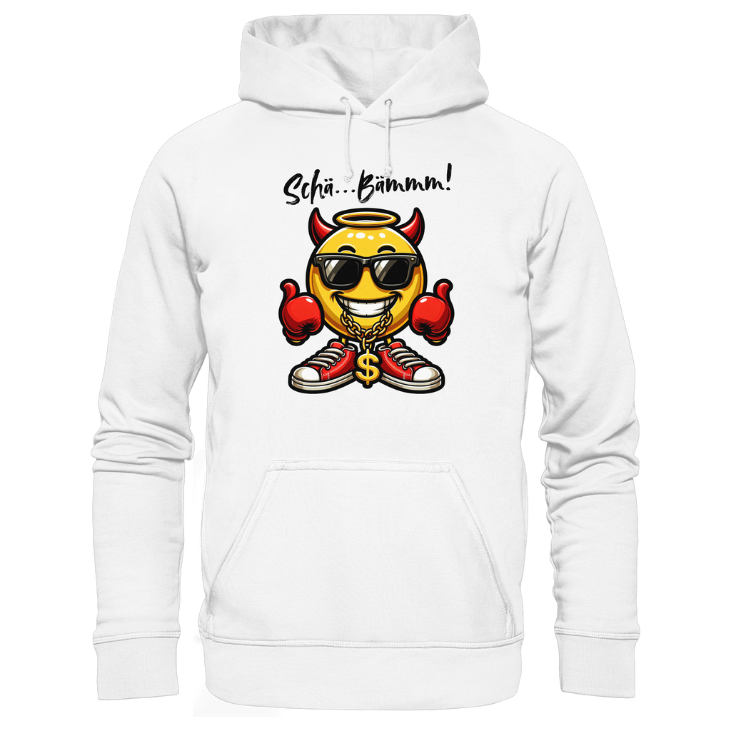 Lustiger Hoodie mit Emoji • Schä…Bämmm! • Bio-Kapuzenpullover