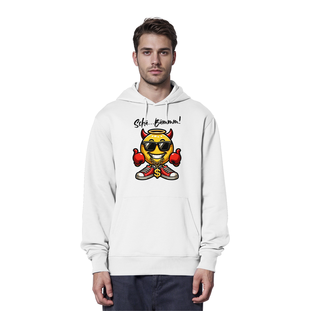 Lustiger Hoodie mit Emoji • Schä…Bämmm! • Bio-Kapuzenpullover