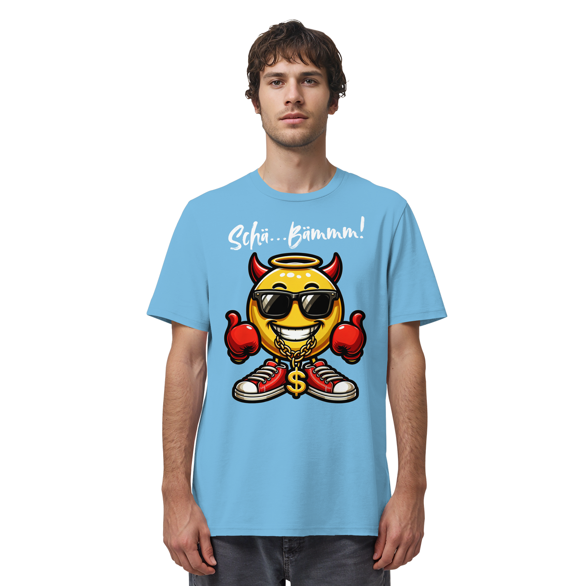 Lustiges T-Shirt mit Emoji • Schä…Bämmm! • Bio-Unisex-Shirt