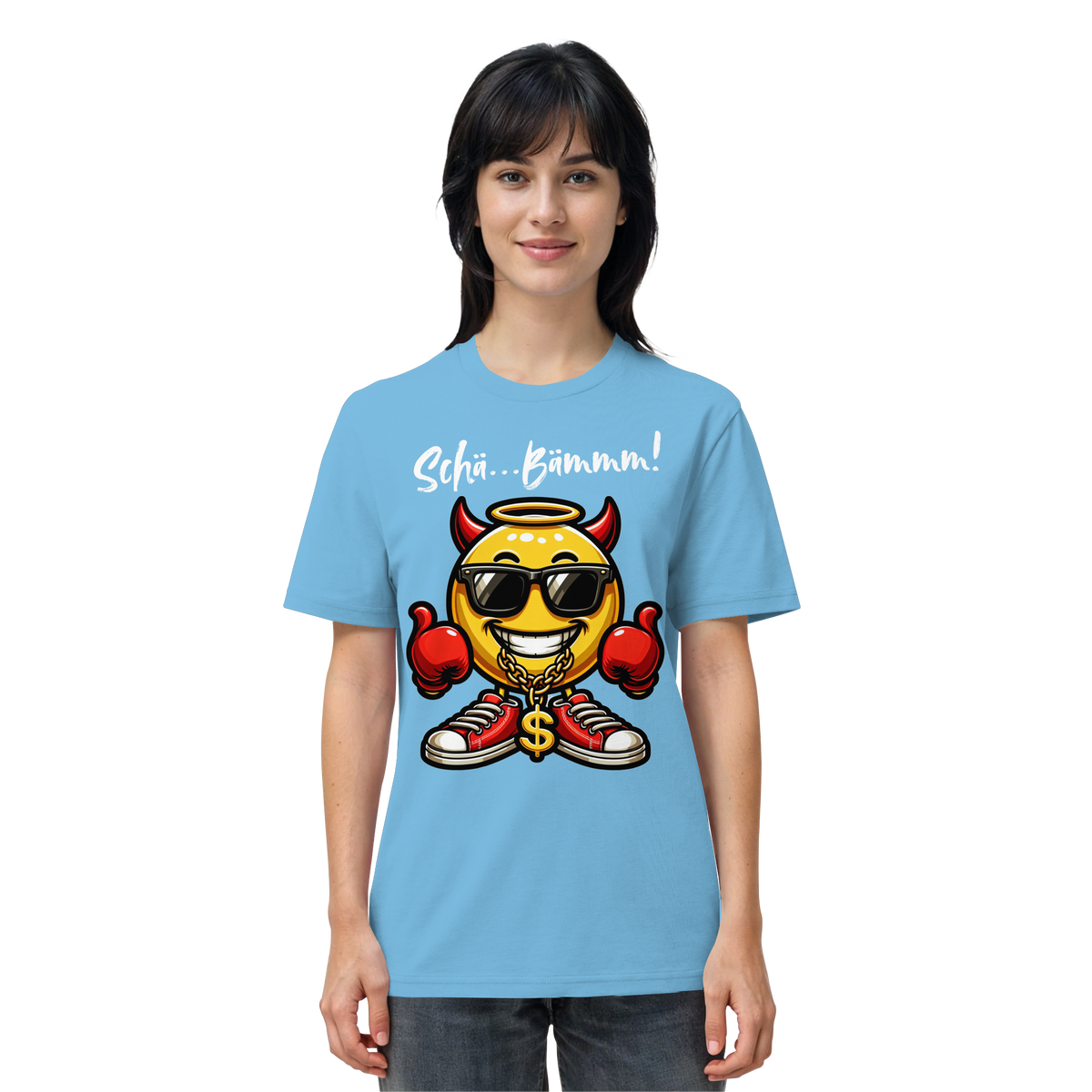 Lustiges T-Shirt mit Emoji • Schä…Bämmm! • Bio-Unisex-Shirt