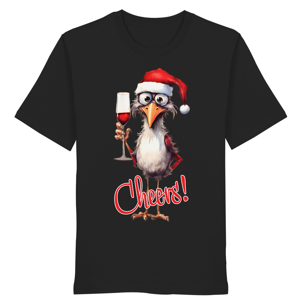 Lustiges Weihnachtsshirt • Santa Chicken Cheers! • Bio-Unisex-Shirt