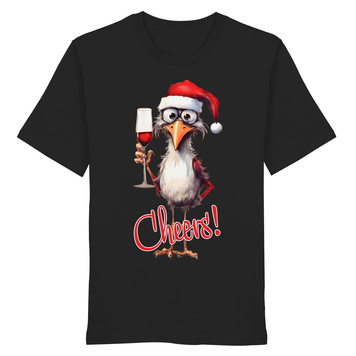 Lustiges Weihnachtsshirt • Santa Chicken Cheers! • Bio-Unisex-Shirt