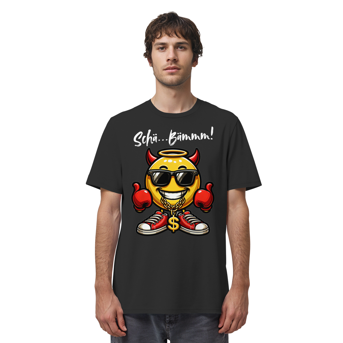 Lustiges T-Shirt mit Emoji • Schä…Bämmm! • Bio-Unisex-Shirt