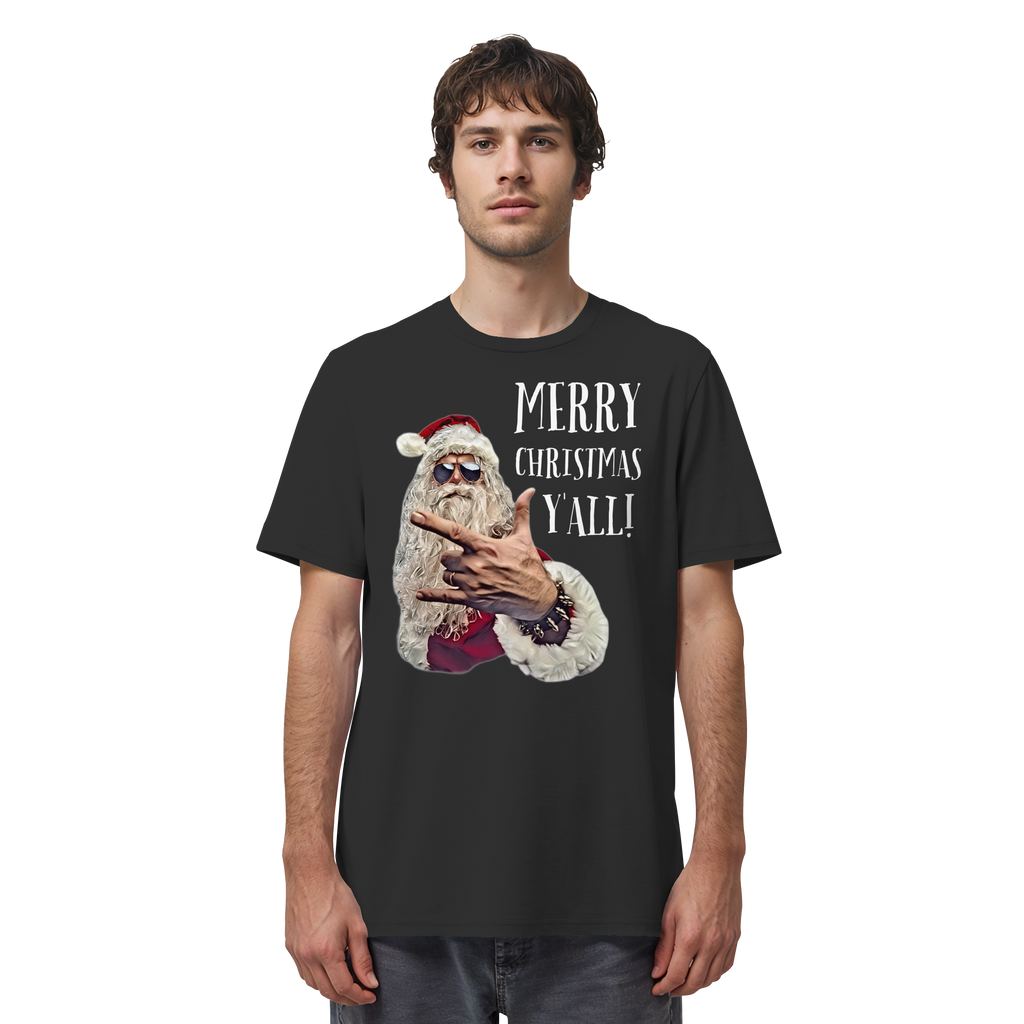 Weihnachtsshirt Cool Santa • Merry Christmas y'all • Bio-Unisex-Shirt