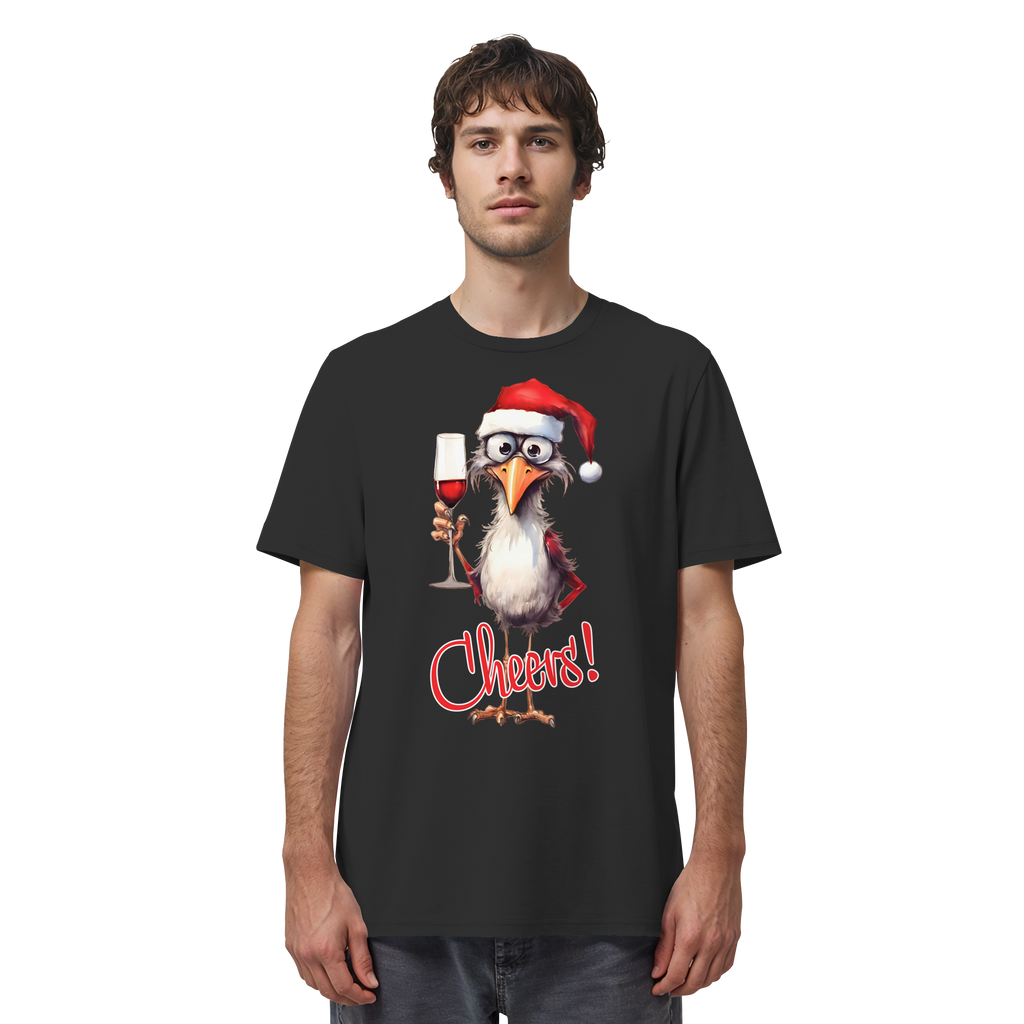 Lustiges Weihnachtsshirt • Santa Chicken Cheers! • Bio-Unisex-Shirt
