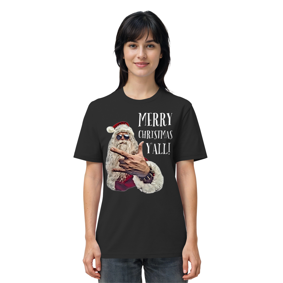 Weihnachtsshirt Cool Santa • Merry Christmas y'all • Bio-Unisex-Shirt