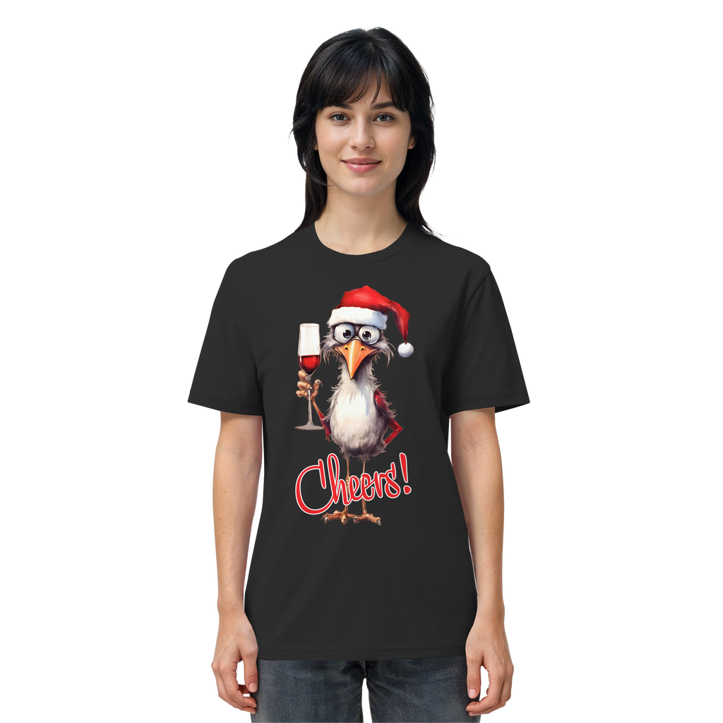Lustiges Weihnachtsshirt • Santa Chicken Cheers! • Bio-Unisex-Shirt