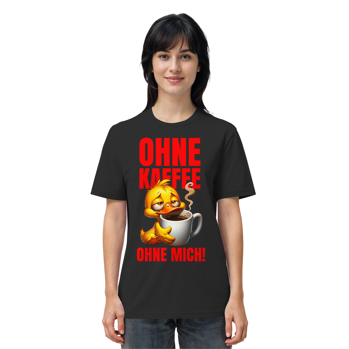 Lustiges T-Shirt mit Ente • Ohne Kaffee, ohne mich! • Bio-Unisex-Shirt