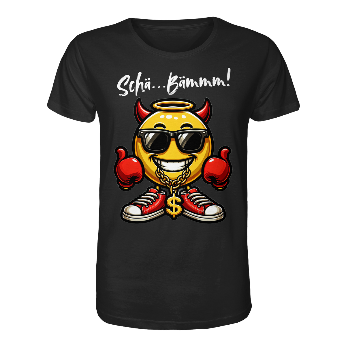 Lustiges T-Shirt mit Emoji • Schä…Bämmm! • Bio-Unisex-Shirt