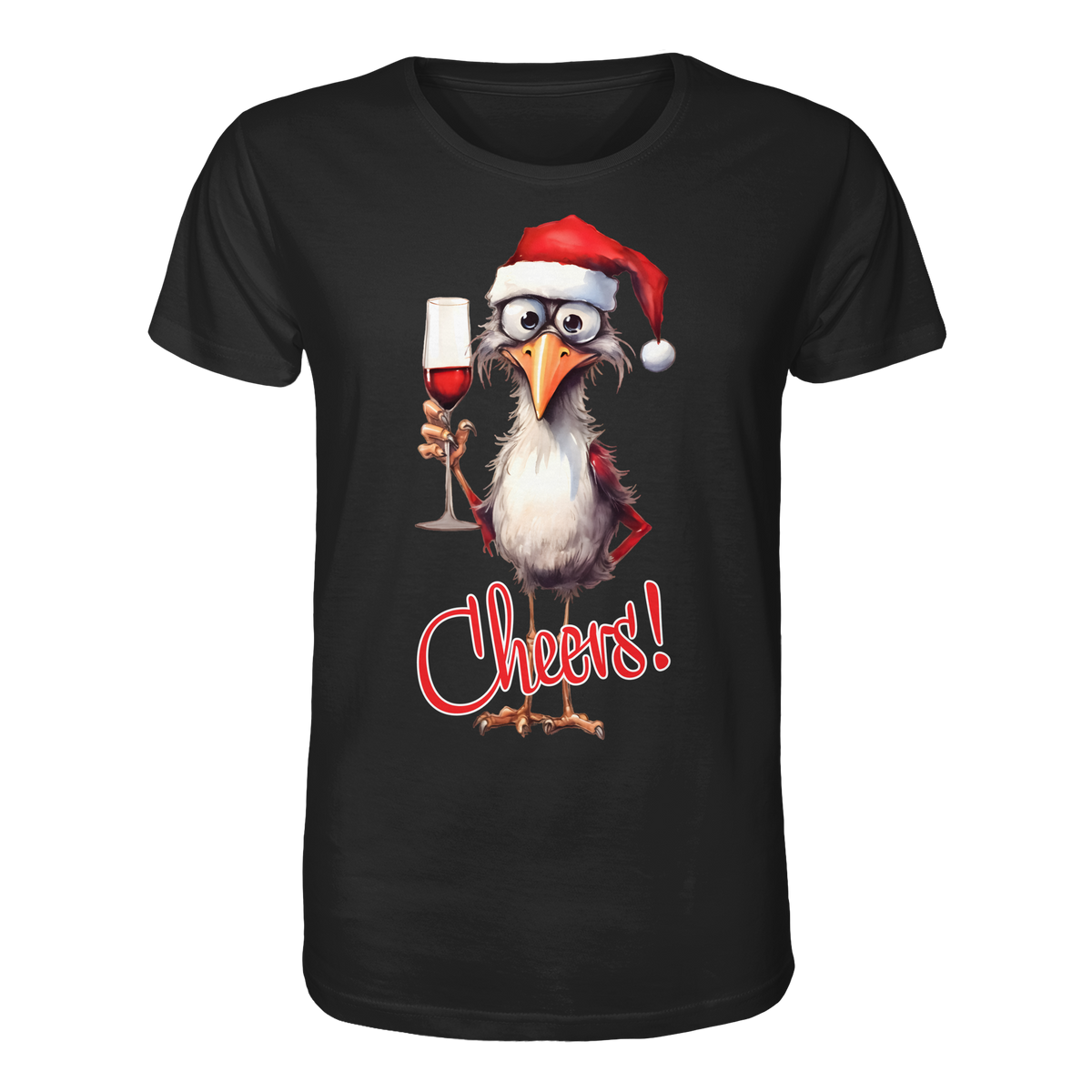Lustiges Weihnachtsshirt • Santa Chicken Cheers! • Bio-Unisex-Shirt