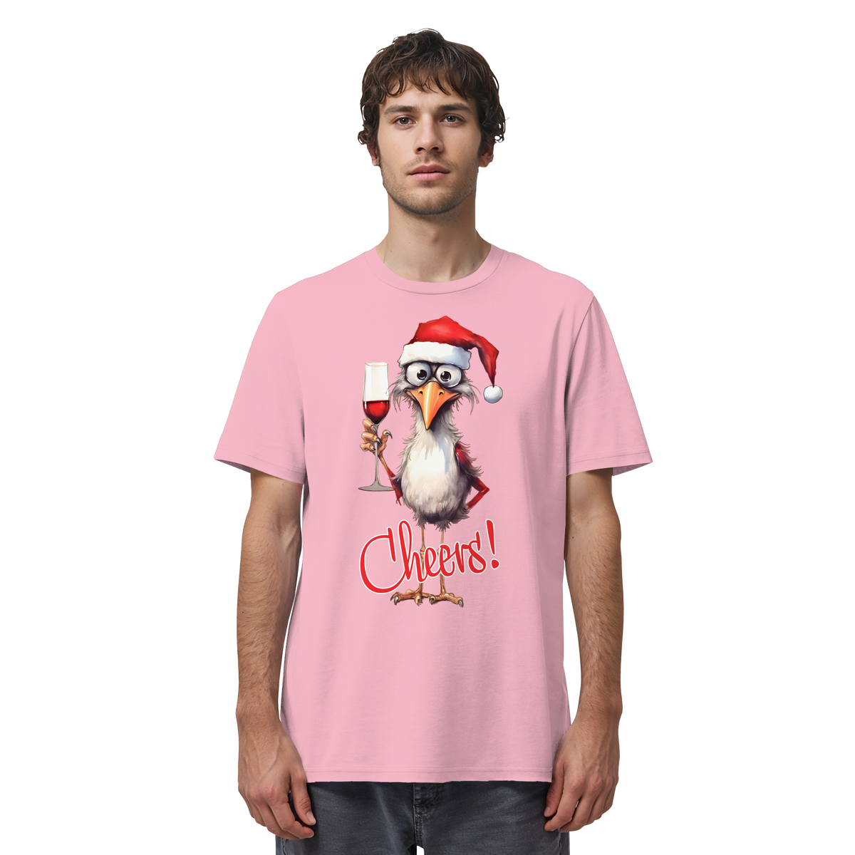Lustiges Weihnachtsshirt • Santa Chicken Cheers! • Bio-Unisex-Shirt