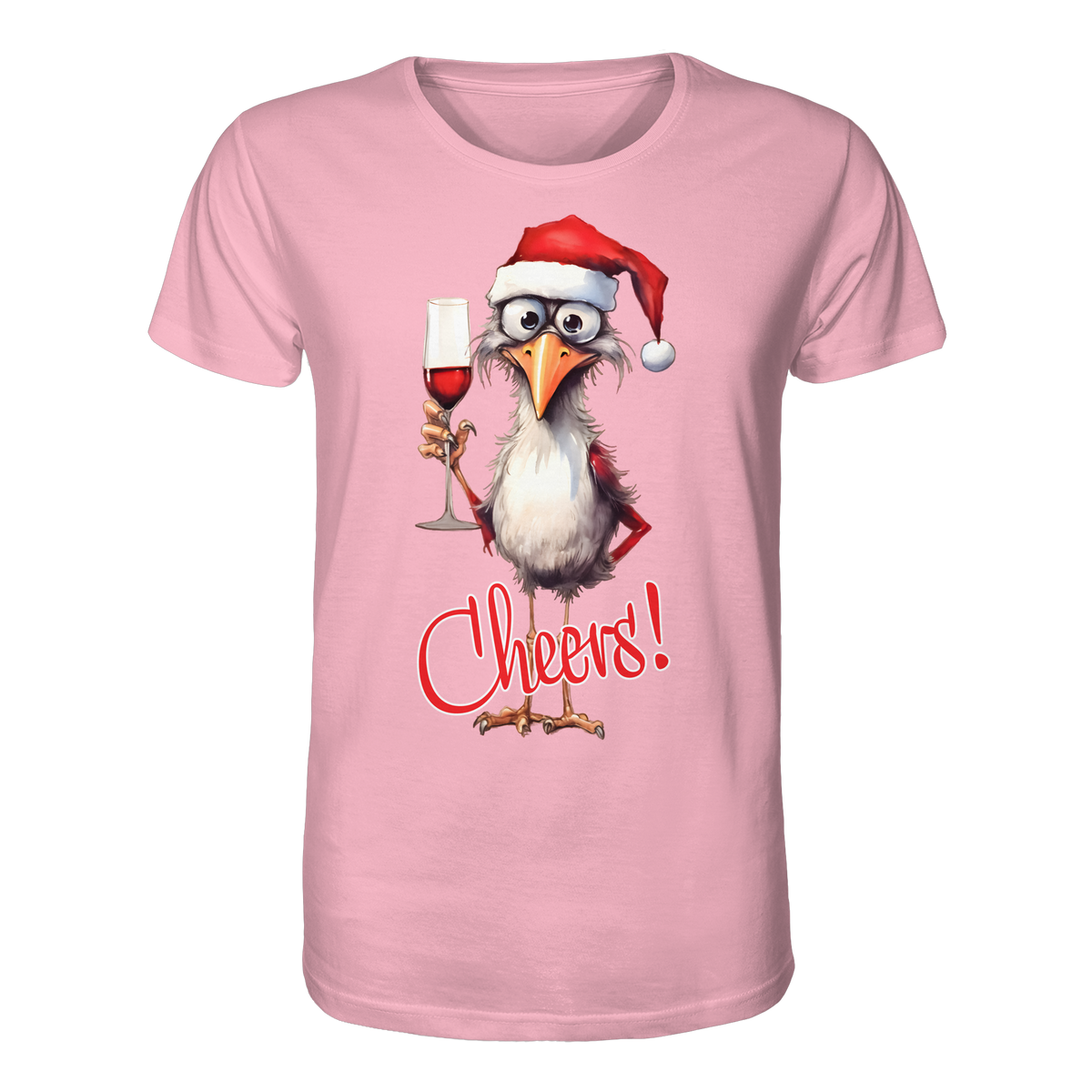 Lustiges Weihnachtsshirt • Santa Chicken Cheers! • Bio-Unisex-Shirt