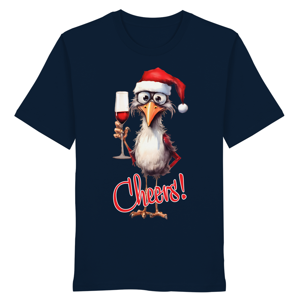 Lustiges Weihnachtsshirt • Santa Chicken Cheers! • Bio-Unisex-Shirt