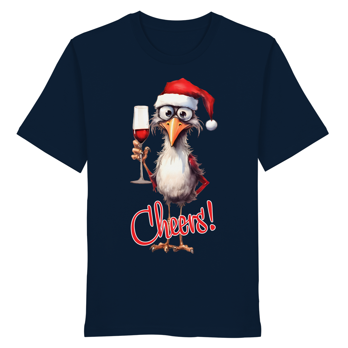 Lustiges Weihnachtsshirt • Santa Chicken Cheers! • Bio-Unisex-Shirt