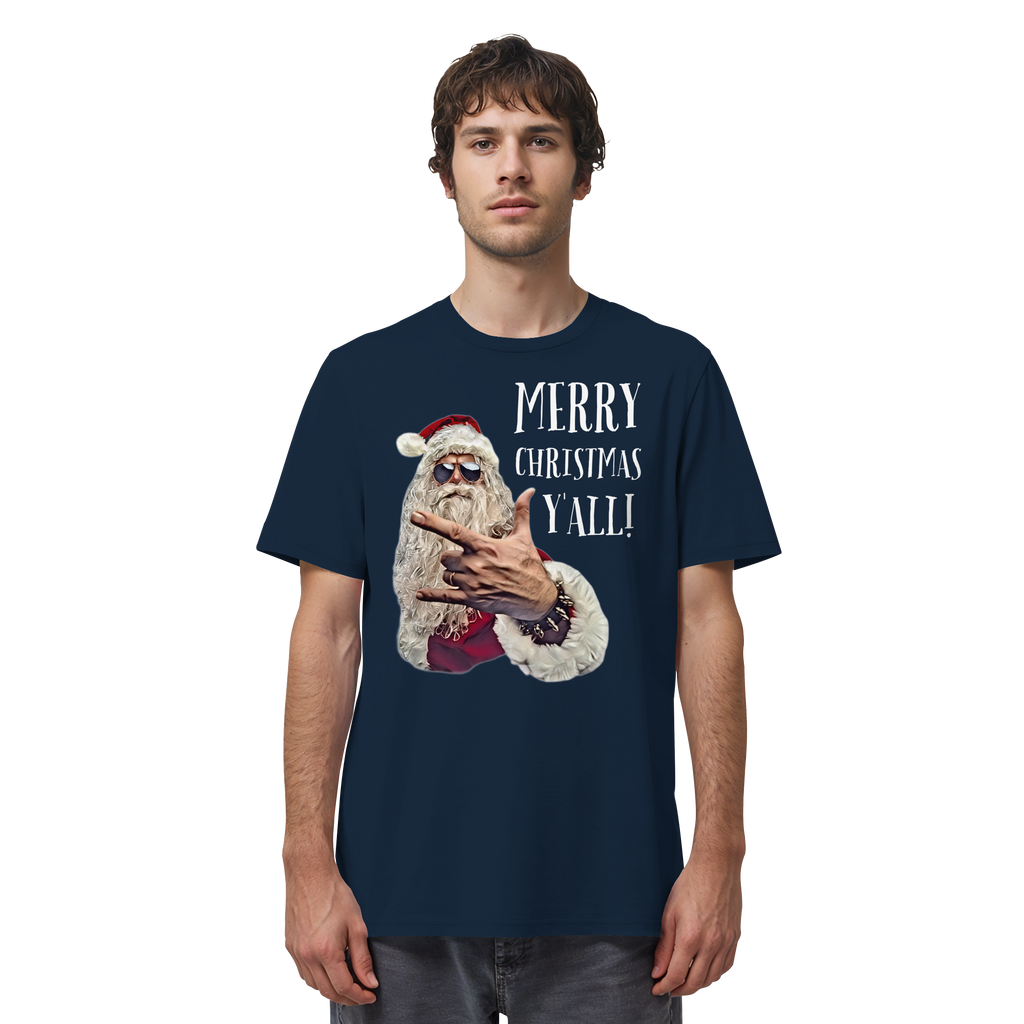 Weihnachtsshirt Cool Santa • Merry Christmas y'all • Bio-Unisex-Shirt