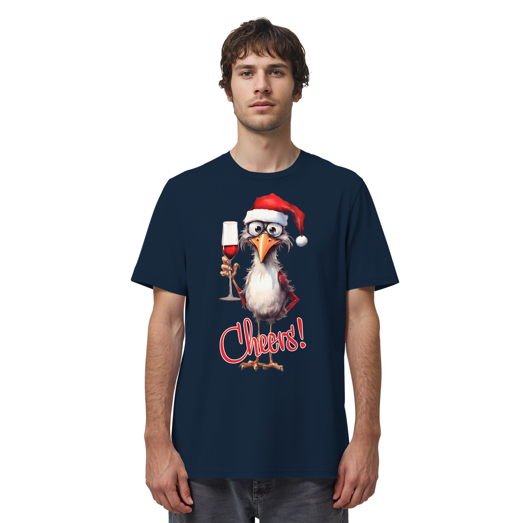 Lustiges Weihnachtsshirt • Santa Chicken Cheers! • Bio-Unisex-Shirt