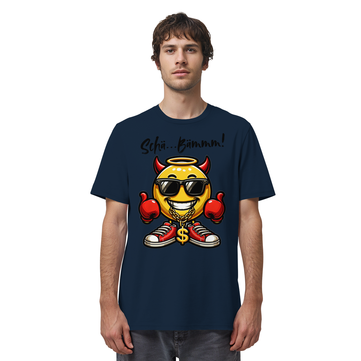 Lustiges T-Shirt mit Emoji • Schä…Bämmm! • Bio-Unisex-Shirt