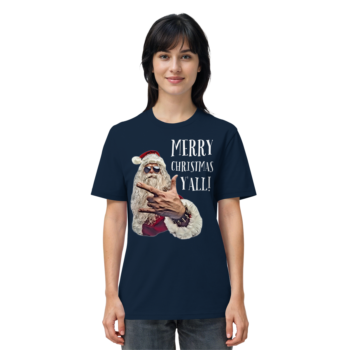 Weihnachtsshirt Cool Santa • Merry Christmas y'all • Bio-Unisex-Shirt