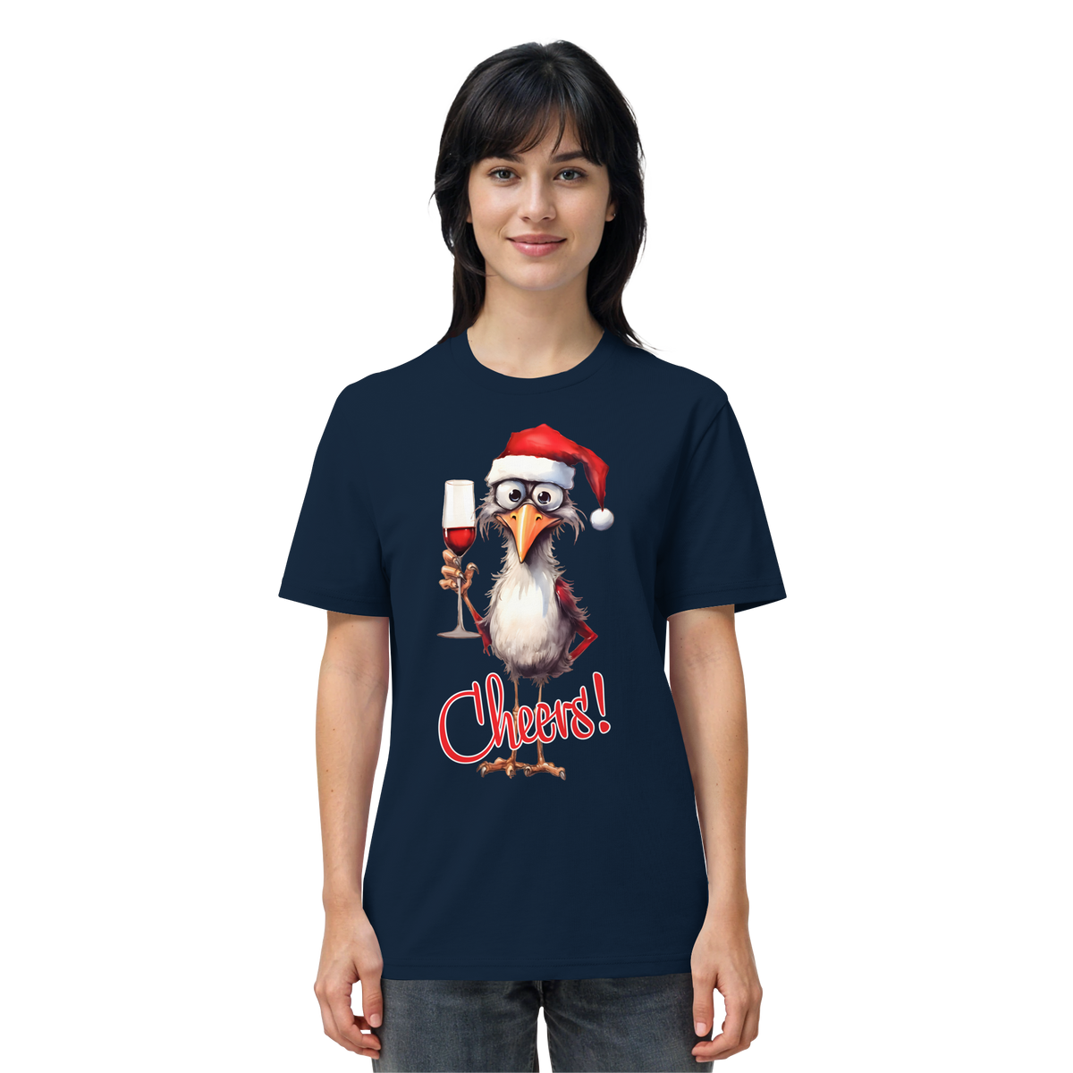 Lustiges Weihnachtsshirt • Santa Chicken Cheers! • Bio-Unisex-Shirt