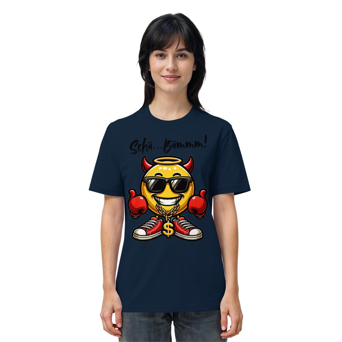 Lustiges T-Shirt mit Emoji • Schä…Bämmm! • Bio-Unisex-Shirt