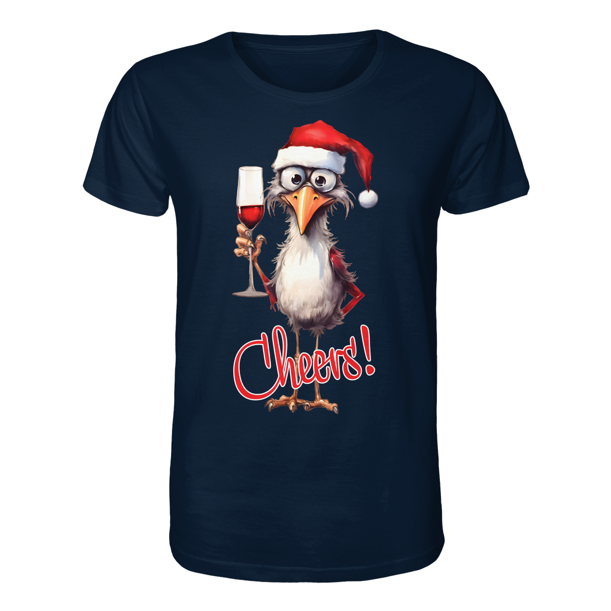 Lustiges Weihnachtsshirt • Santa Chicken Cheers! • Bio-Unisex-Shirt