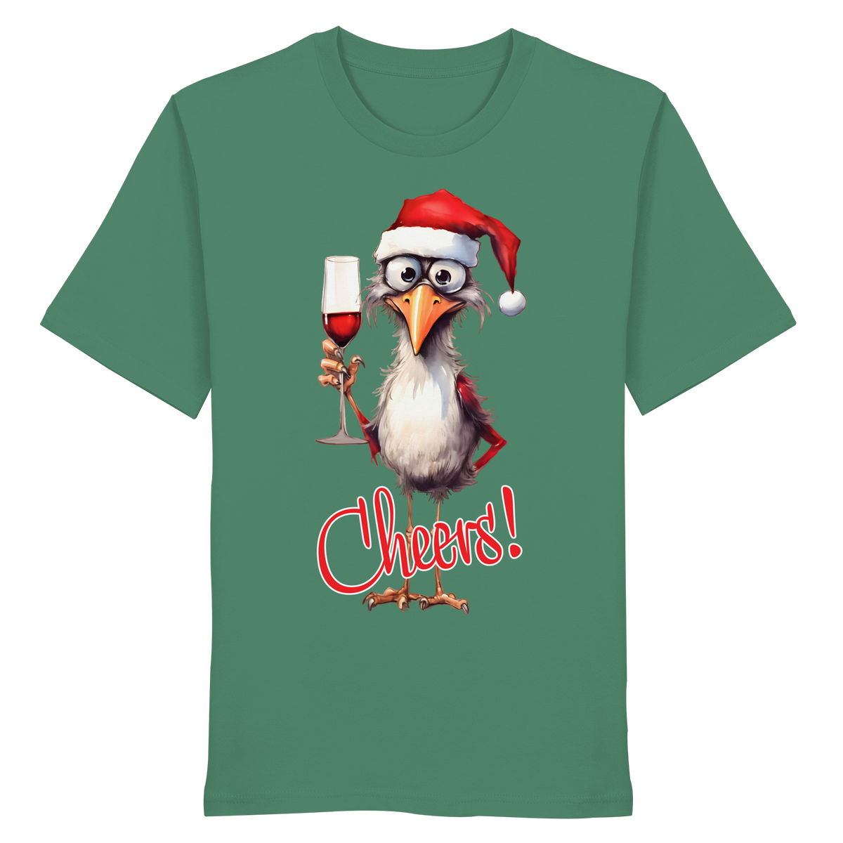 Lustiges Weihnachtsshirt • Santa Chicken Cheers! • Bio-Unisex-Shirt