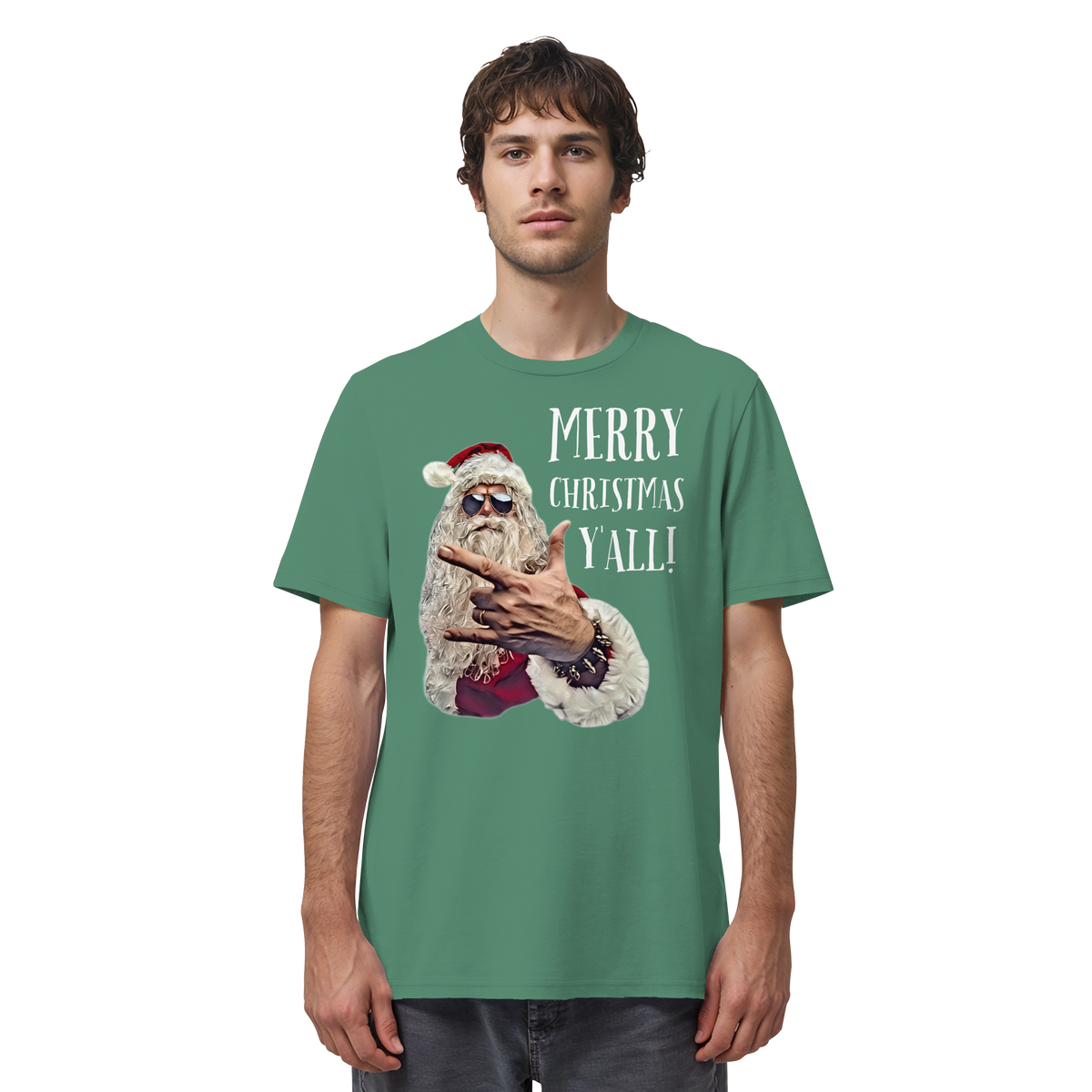 Weihnachtsshirt Cool Santa • Merry Christmas y'all • Bio-Unisex-Shirt