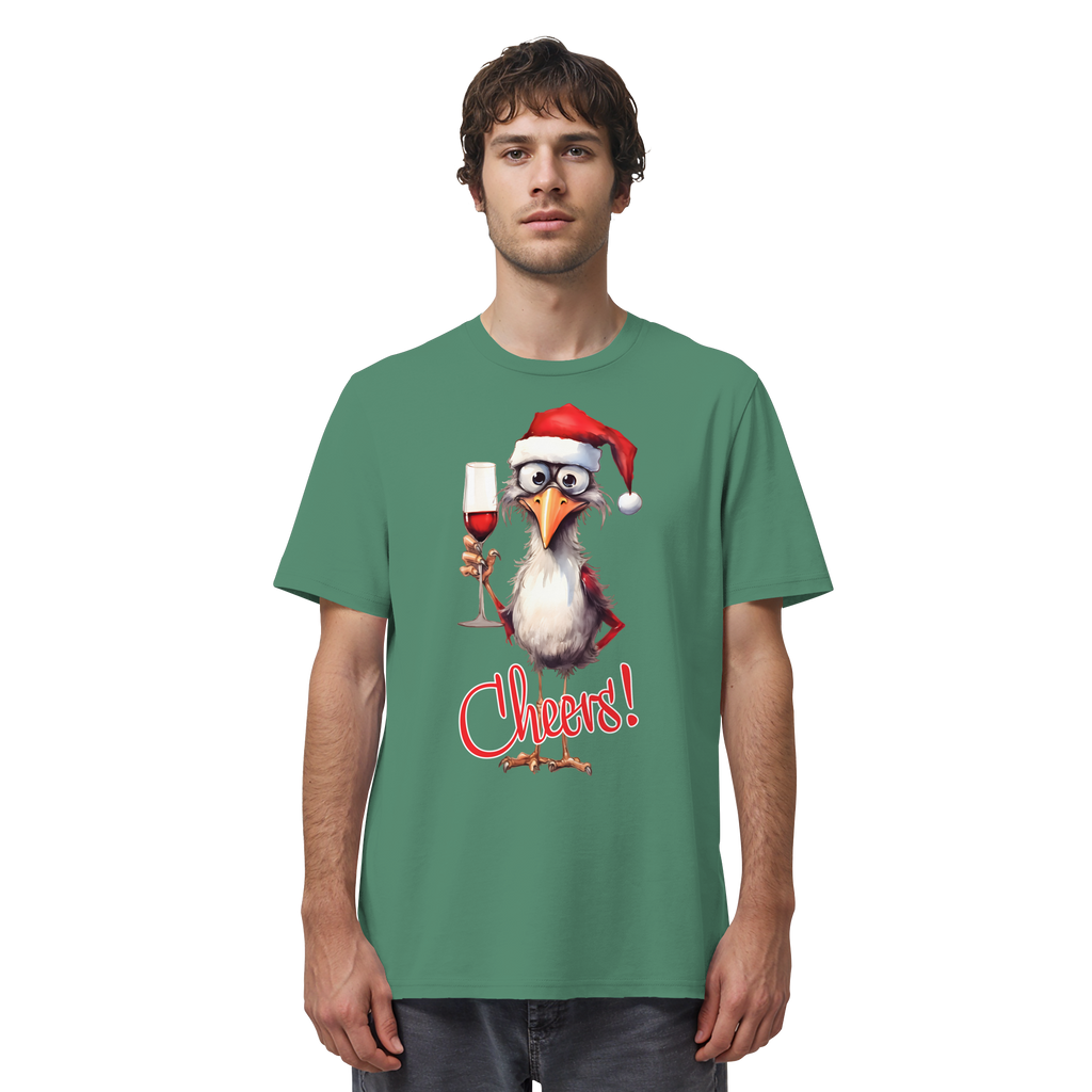 Lustiges Weihnachtsshirt • Santa Chicken Cheers! • Bio-Unisex-Shirt