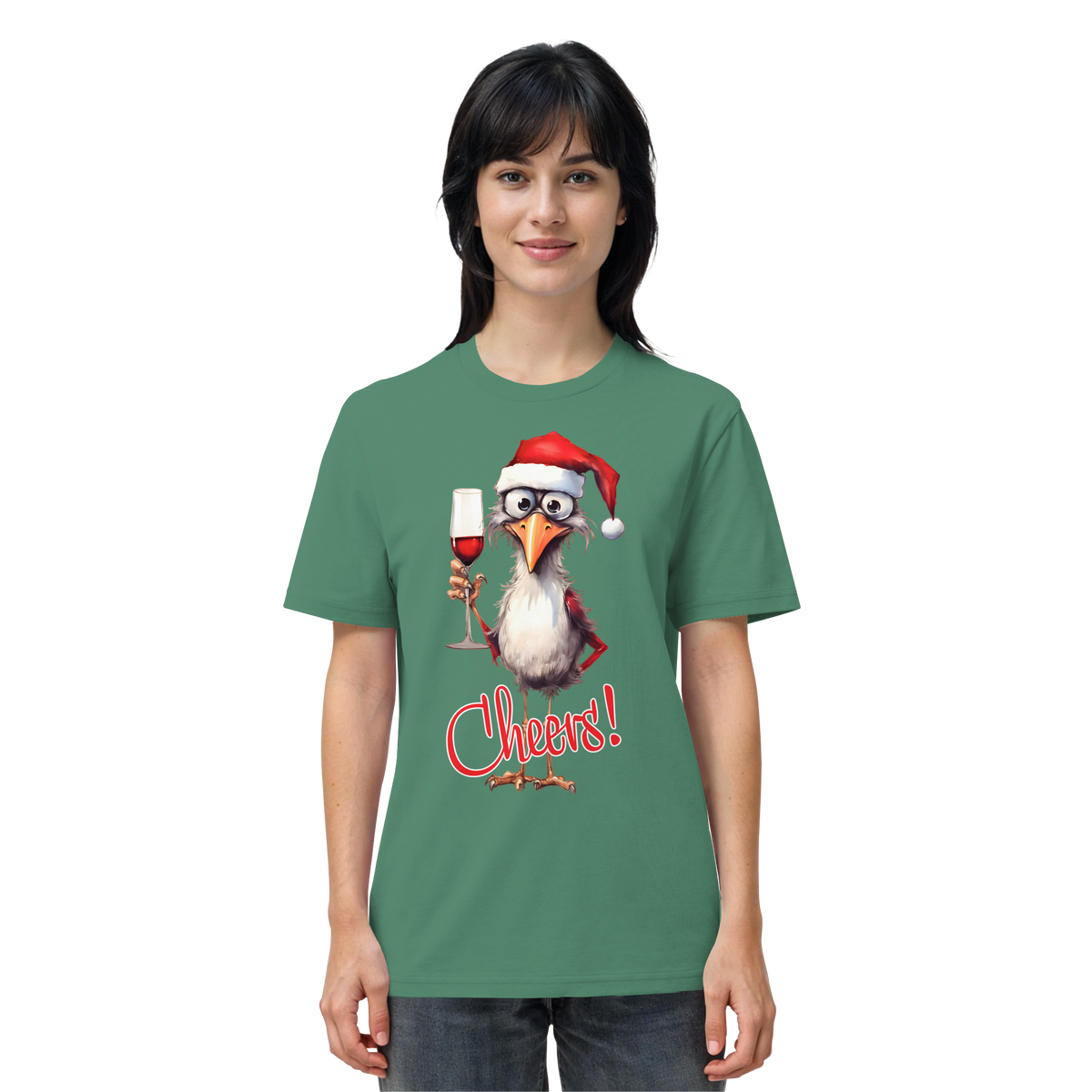 Lustiges Weihnachtsshirt • Santa Chicken Cheers! • Bio-Unisex-Shirt