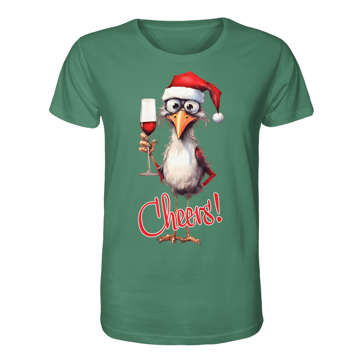 Lustiges Weihnachtsshirt • Santa Chicken Cheers! • Bio-Unisex-Shirt