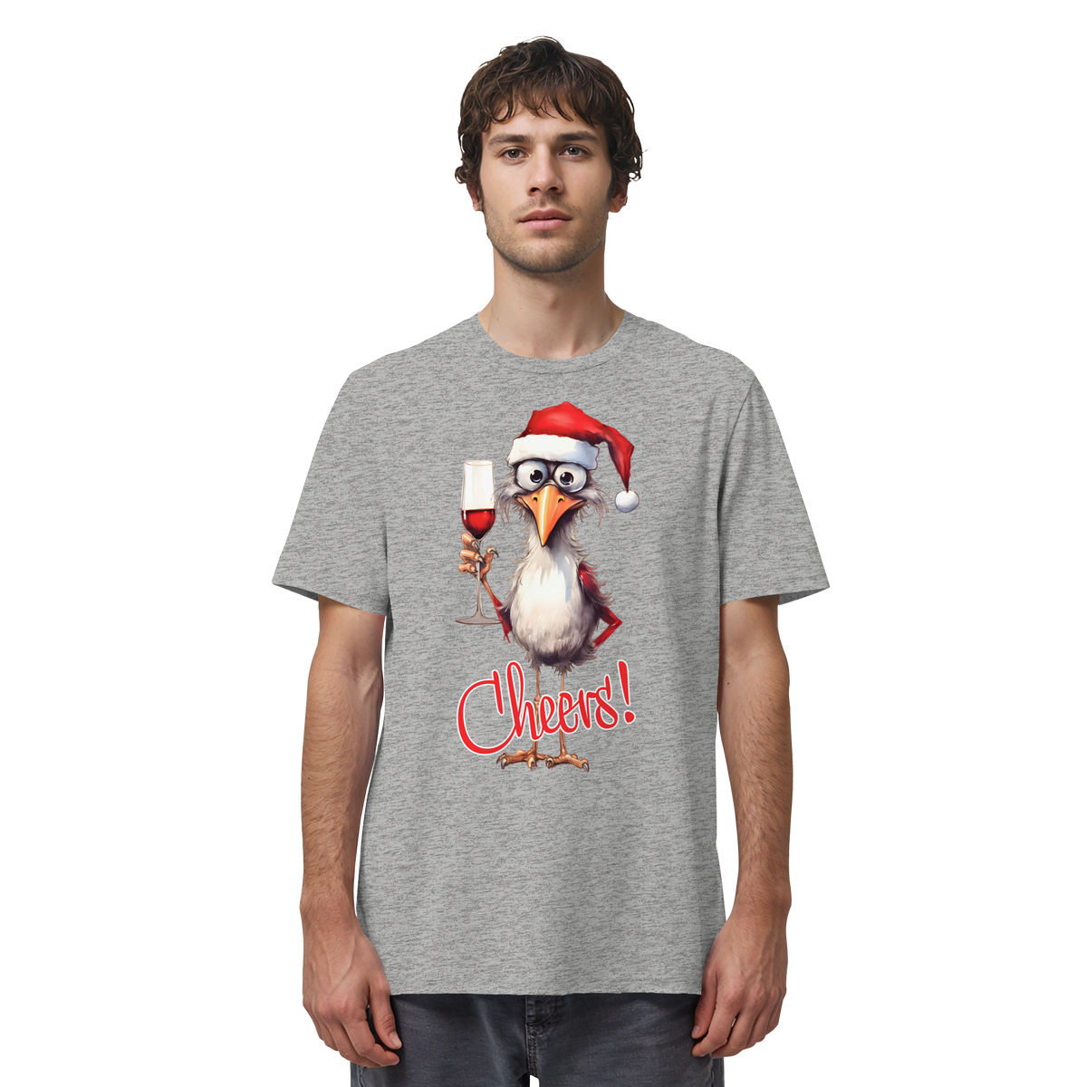 Lustiges Weihnachtsshirt • Santa Chicken Cheers! • Bio-Unisex-Shirt