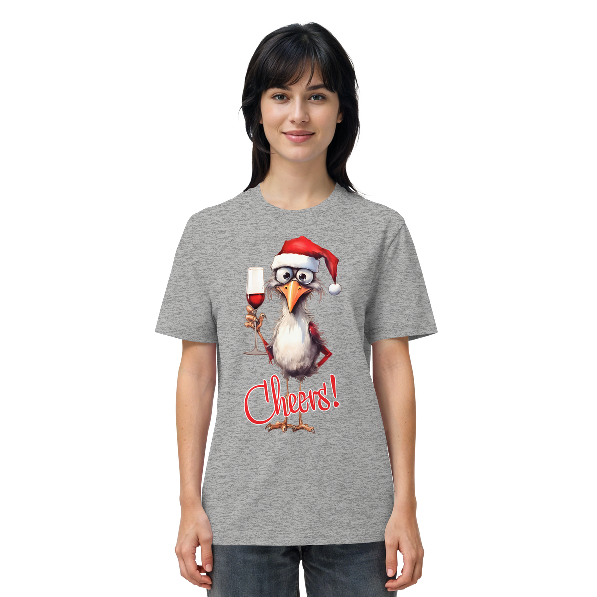 Lustiges Weihnachtsshirt • Santa Chicken Cheers! • Bio-Unisex-Shirt