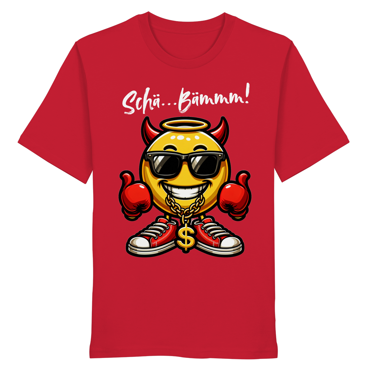 Lustiges T-Shirt mit Emoji • Schä…Bämmm! • Bio-Unisex-Shirt