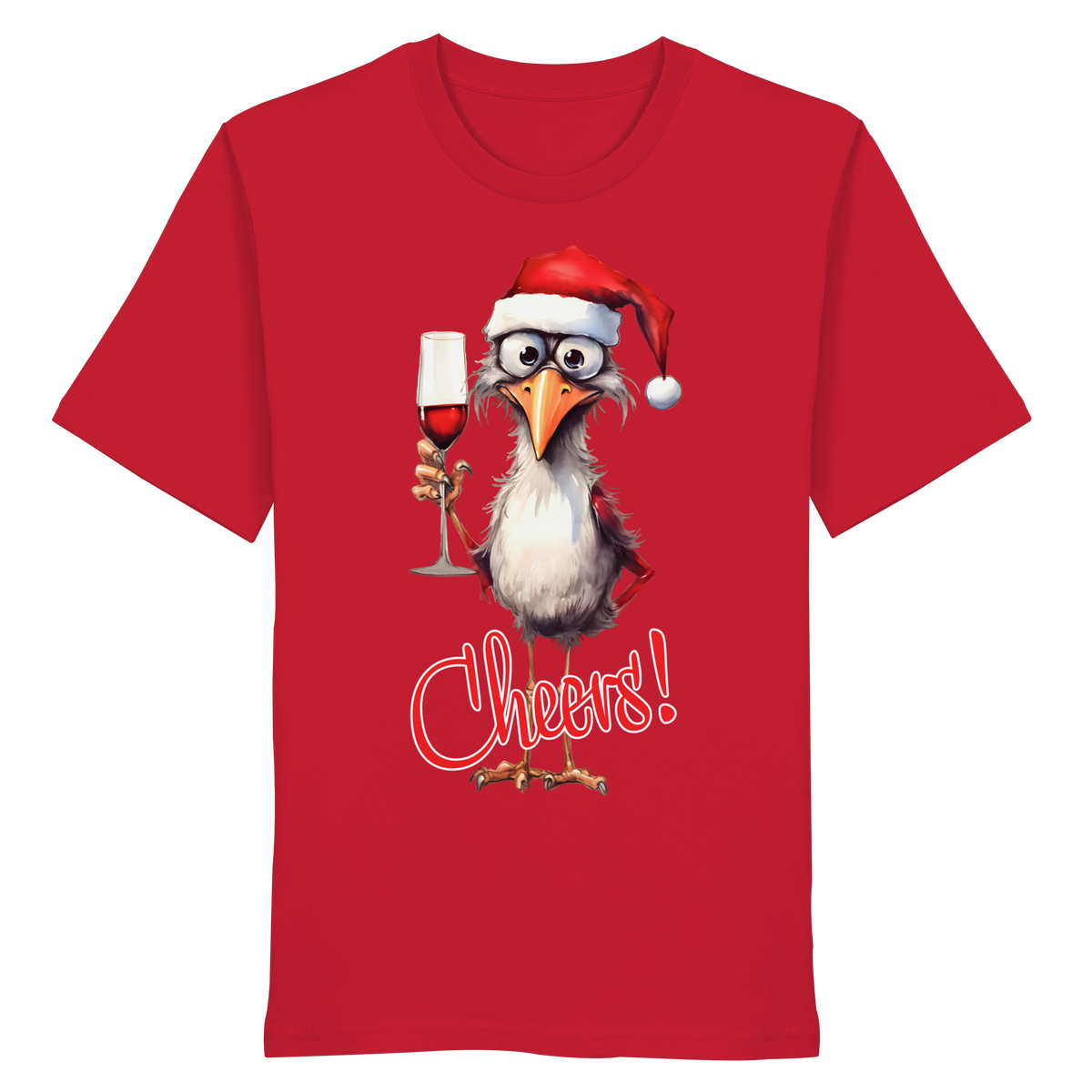 Lustiges Weihnachtsshirt • Santa Chicken Cheers! • Bio-Unisex-Shirt