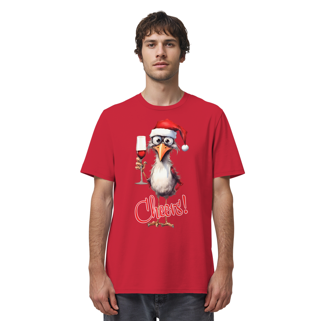 Lustiges Weihnachtsshirt • Santa Chicken Cheers! • Bio-Unisex-Shirt