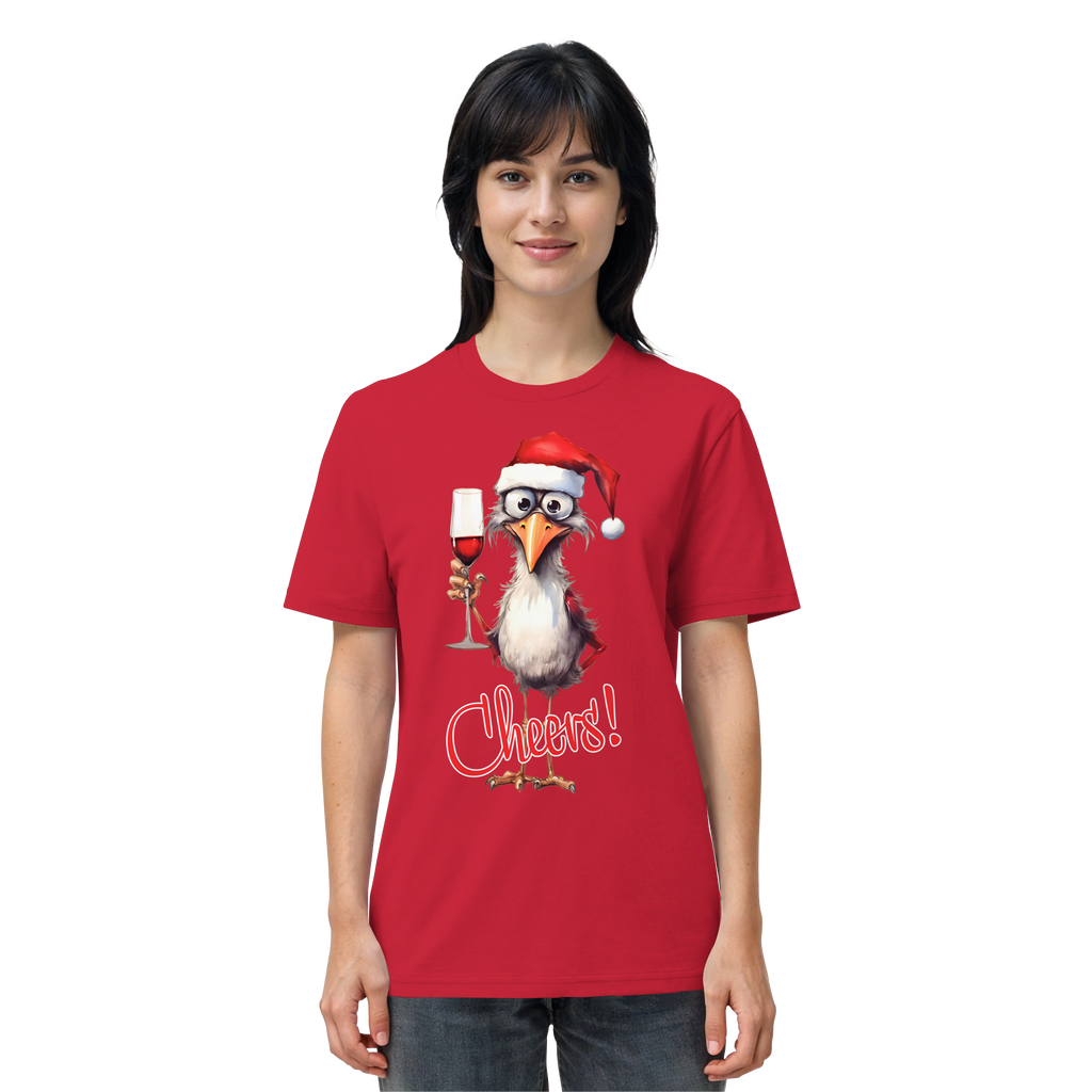 Lustiges Weihnachtsshirt • Santa Chicken Cheers! • Bio-Unisex-Shirt