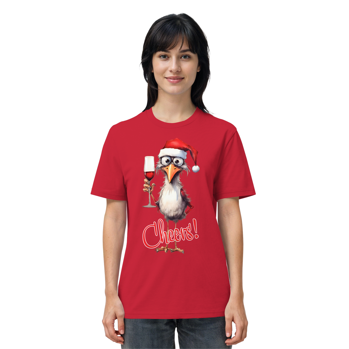 Lustiges Weihnachtsshirt • Santa Chicken Cheers! • Bio-Unisex-Shirt
