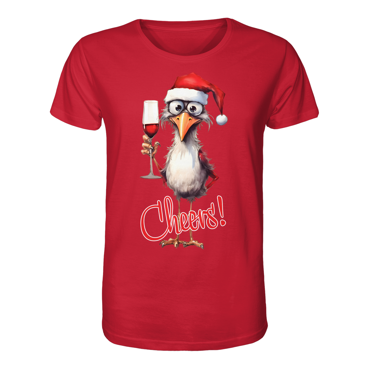 Lustiges Weihnachtsshirt • Santa Chicken Cheers! • Bio-Unisex-Shirt