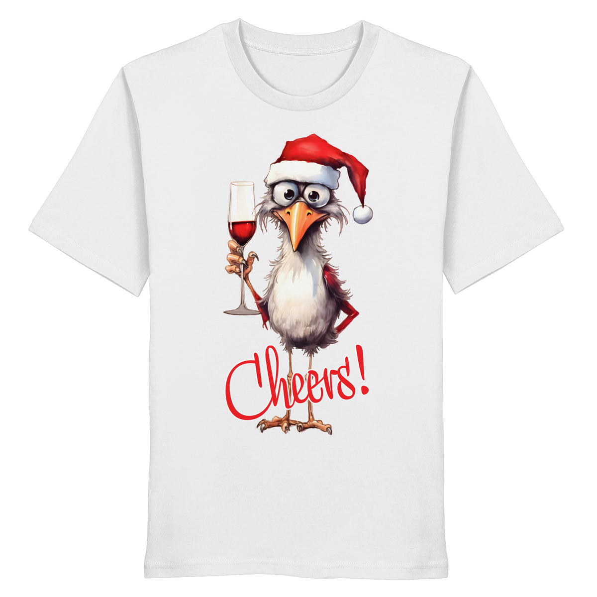 Lustiges Weihnachtsshirt • Santa Chicken Cheers! • Bio-Unisex-Shirt