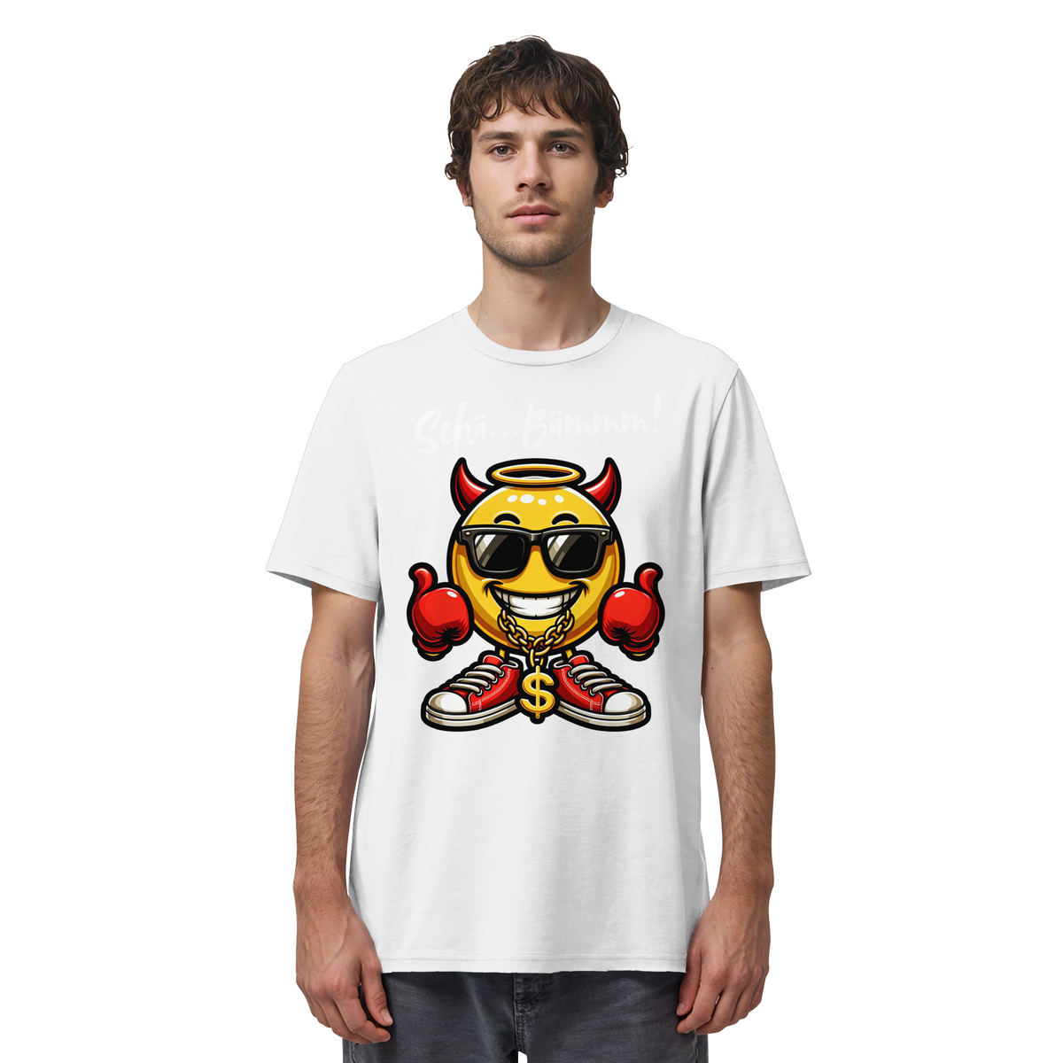 Lustiges T-Shirt mit Emoji • Schä…Bämmm! • Bio-Unisex-Shirt