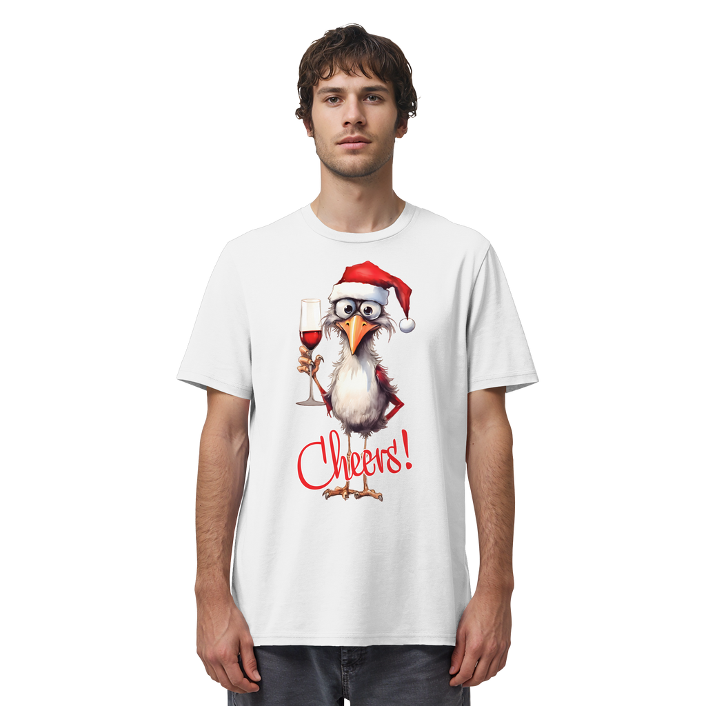 Lustiges Weihnachtsshirt • Santa Chicken Cheers! • Bio-Unisex-Shirt