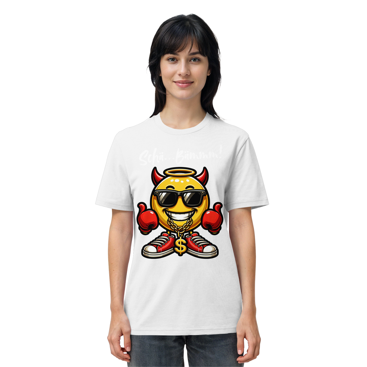 Lustiges T-Shirt mit Emoji • Schä…Bämmm! • Bio-Unisex-Shirt