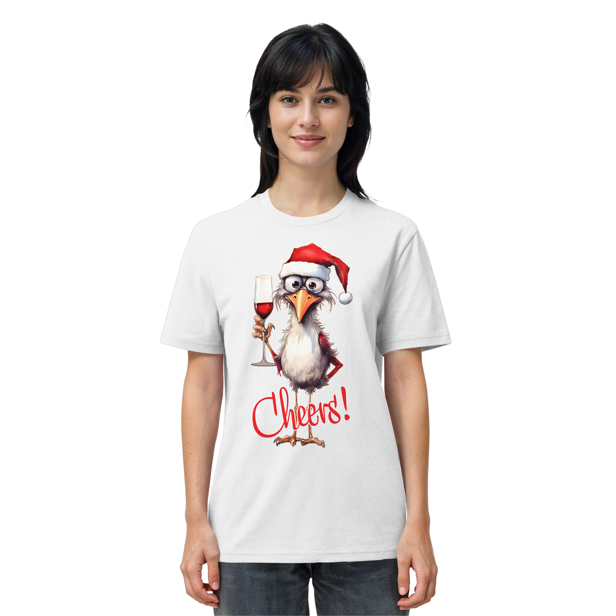 Lustiges Weihnachtsshirt • Santa Chicken Cheers! • Bio-Unisex-Shirt
