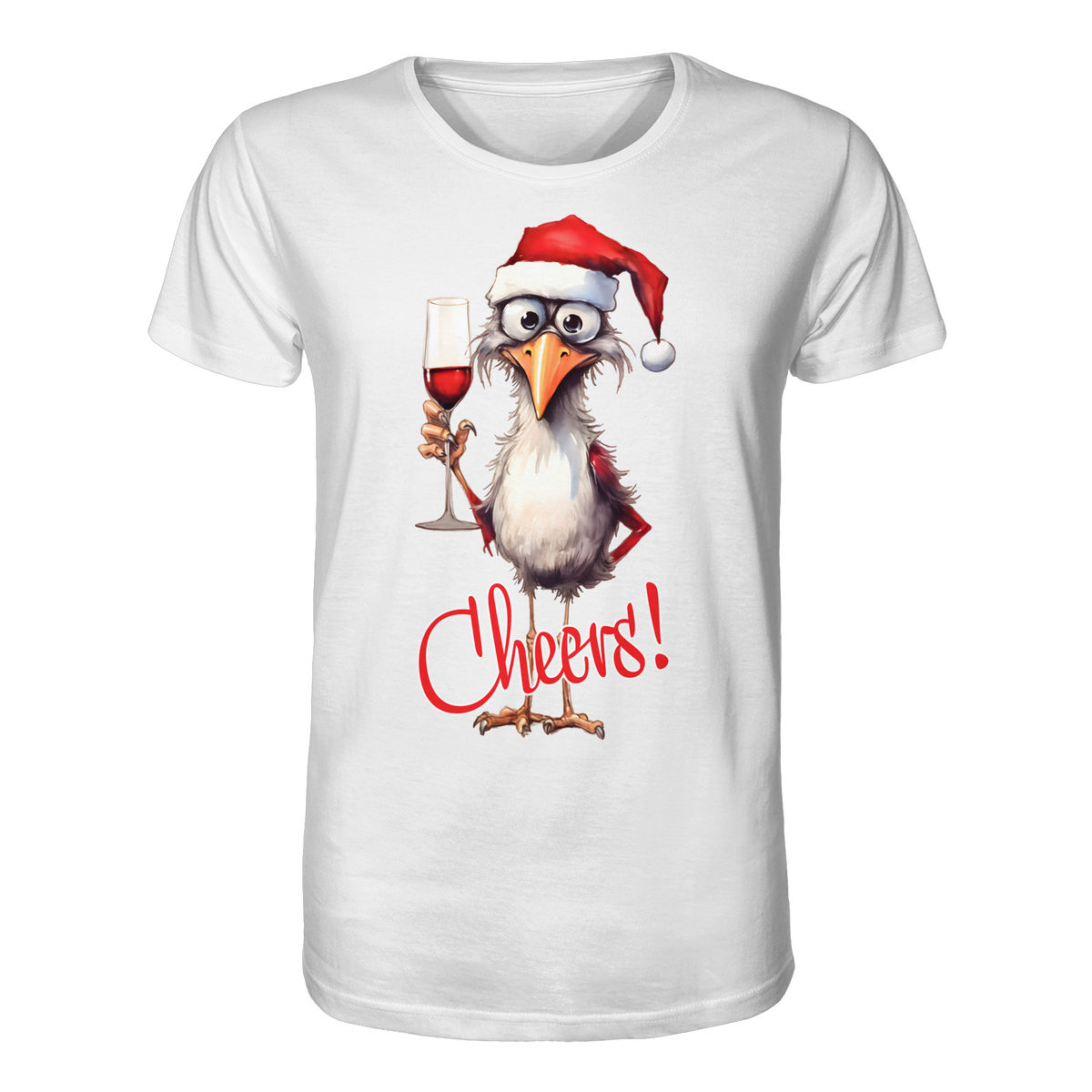 Lustiges Weihnachtsshirt • Santa Chicken Cheers! • Bio-Unisex-Shirt