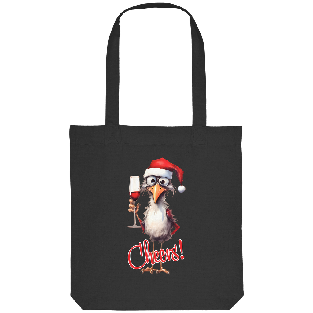 Jutebeutel Weihnachten • Santa Chicken Cheers! • Bio-Stofftasche