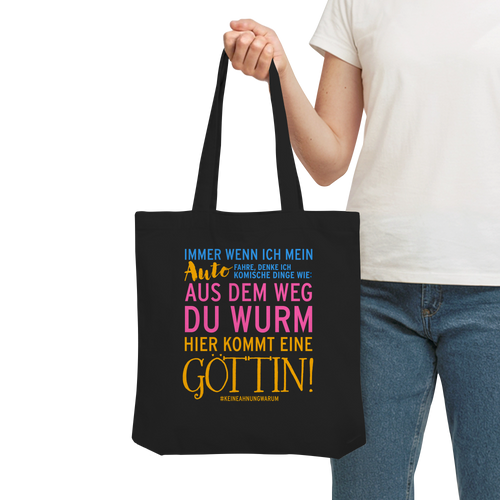 Jutebeutel mit Spruch • Aus dem Weg du Wurm, hier kommt eine Göttin • Bio-Stofftasche
