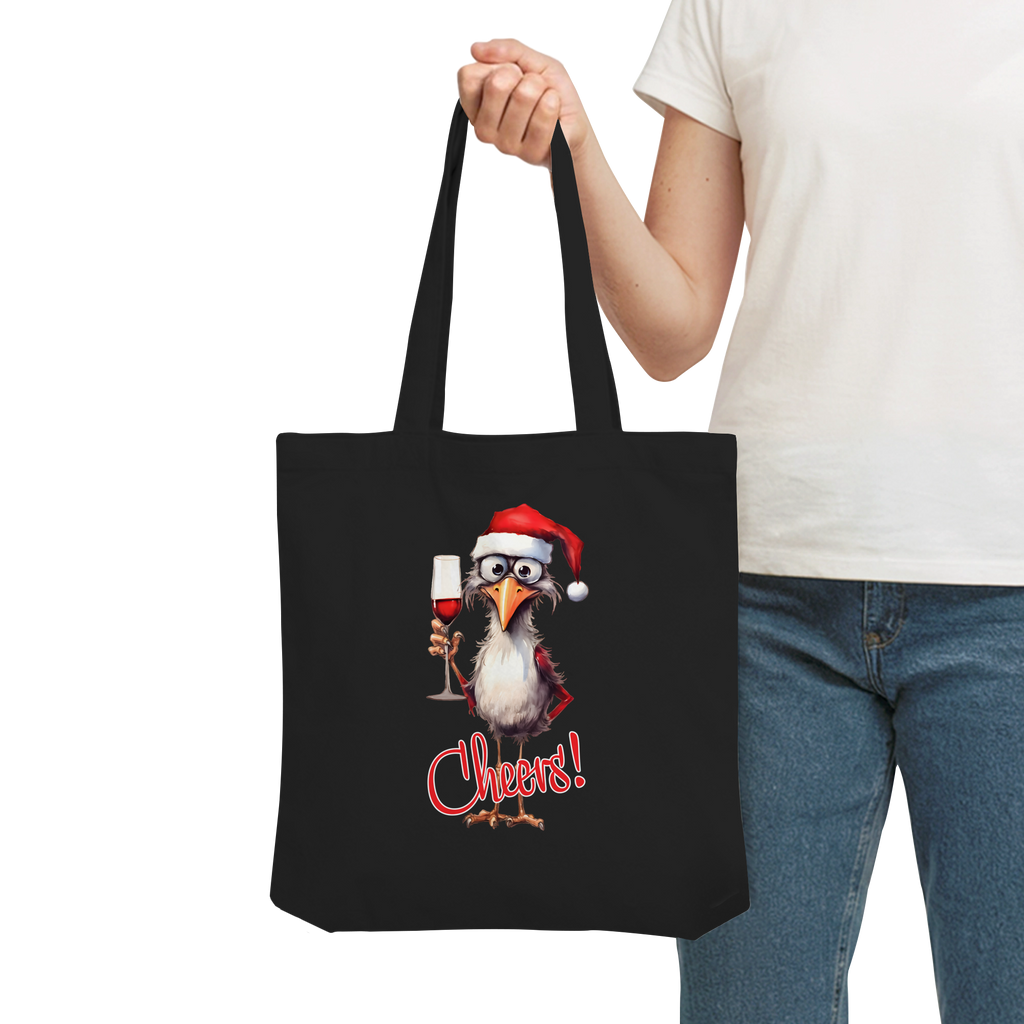 Jutebeutel Weihnachten • Santa Chicken Cheers! • Bio-Stofftasche