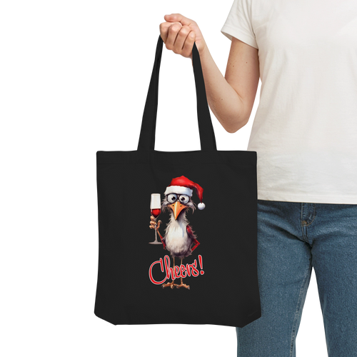 Jutebeutel Weihnachten • Santa Chicken Cheers! • Bio-Stofftasche