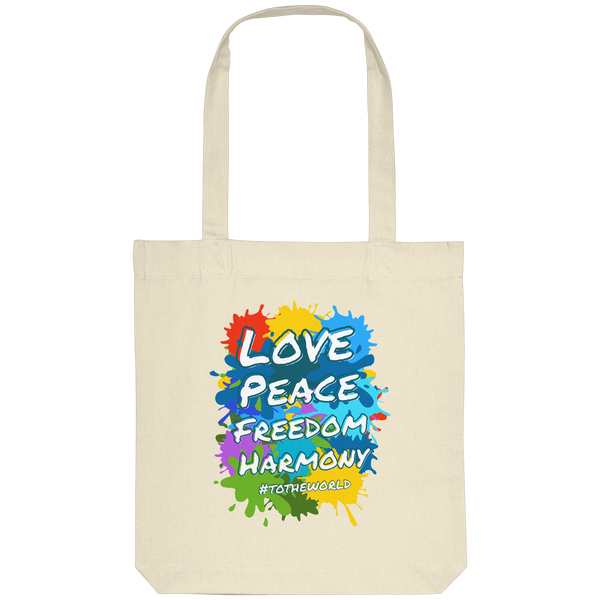 Jutebeutel • Love Peace Freedom Harmony • Bio-Stofftasche